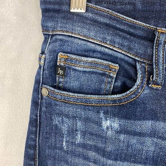 Judy Blue Slim Fit Distressed Jeans 5/27 JB82104DK Dark Wash Stretch Skinny - Picture 15 of 16